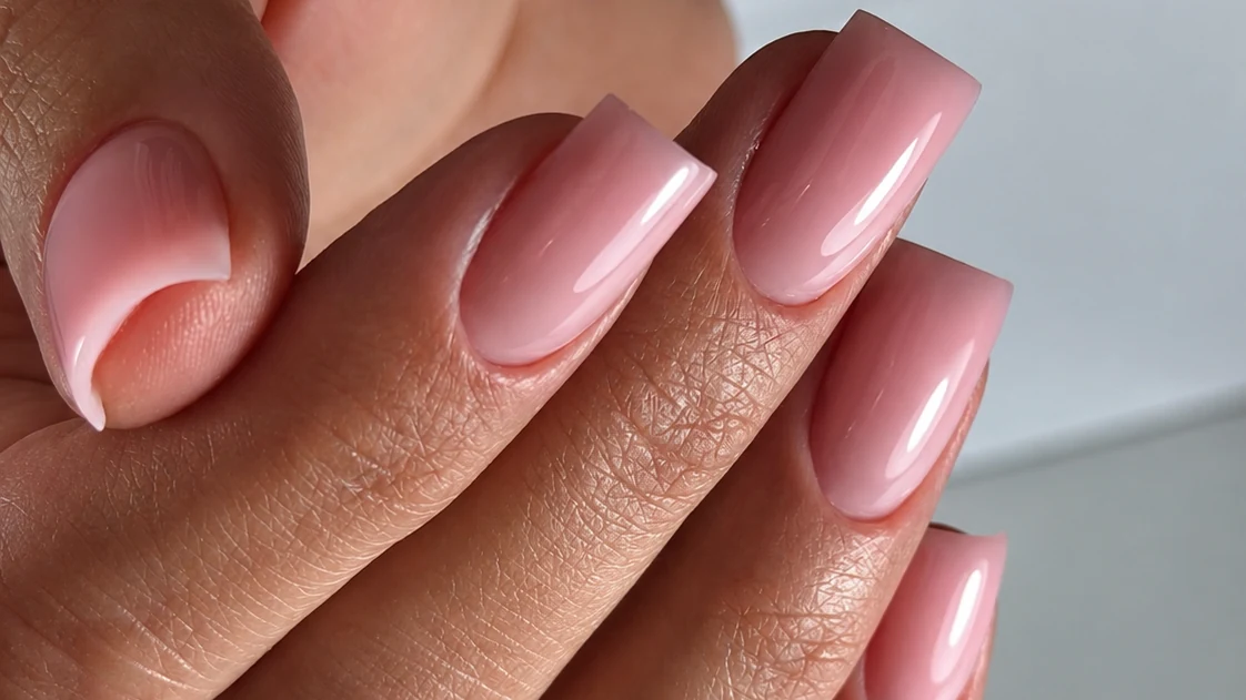Ricostruzione unghie in gel con smalto nude realizzata da Artistic Nails a Nuoro